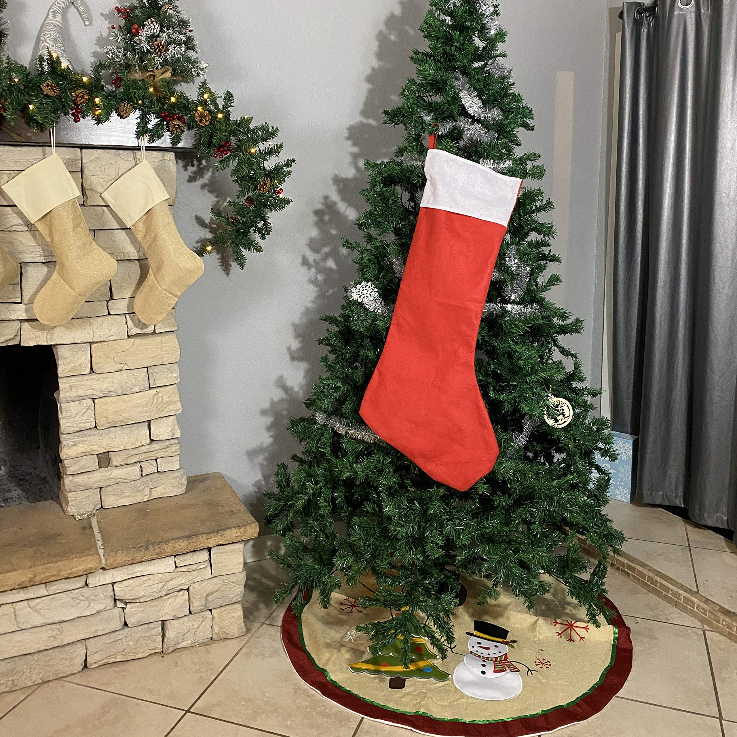 JOYIN 4 Packungen 96,5 cm Jumbo-Weihnachtsstrümpfe, riesiger Weihnachtsstrumpf aus Filz, großer Weihnachtsstrumpf für Weihnachtsfeiern, Dekorationen, Weihnachtsbaumdekoration