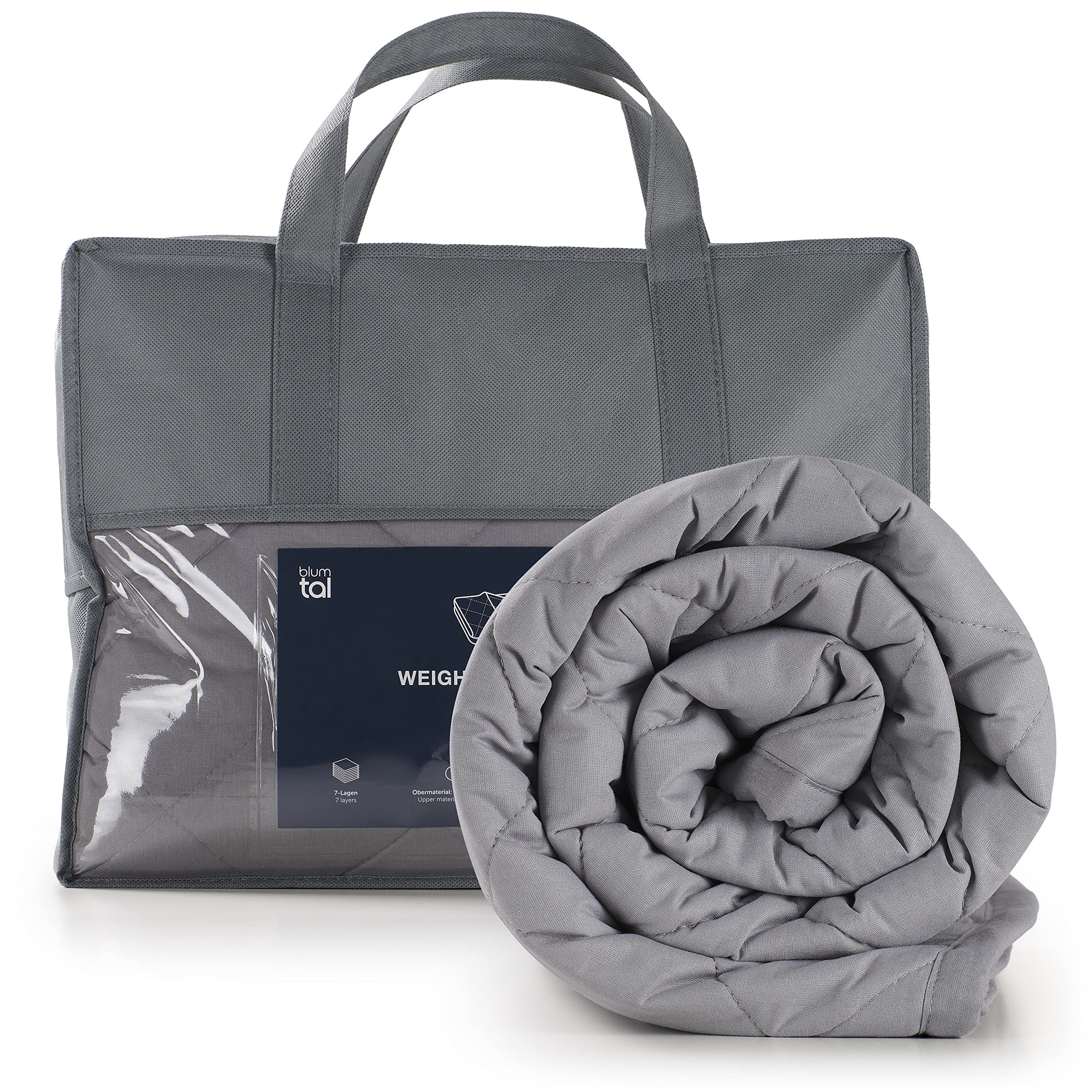 Blumtal Manta lastrada 135x200 cm - Manta de relajación con Material Exterior 100% algodón - Manta lastrada 6kg - Manta terapéutica 135x200 con Relleno de Perlas de Vidrio para Dormir antiestrés