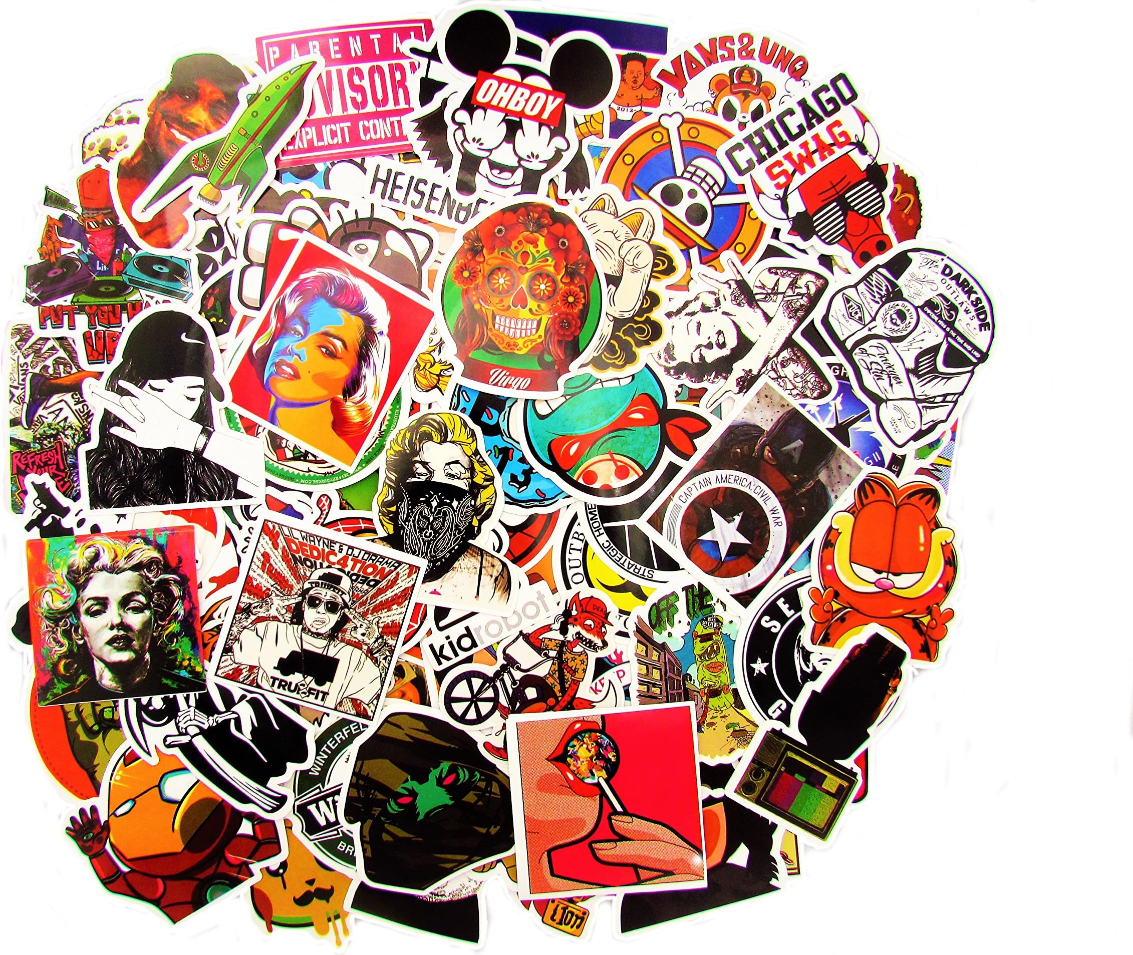Stickers [100pcs] Sticker Pack SNation Stickers Laptop Stickers Skateboard Stickers #Stickers #Laptop Stickers #BMX Stickers (100pcs Stickerbomb)
