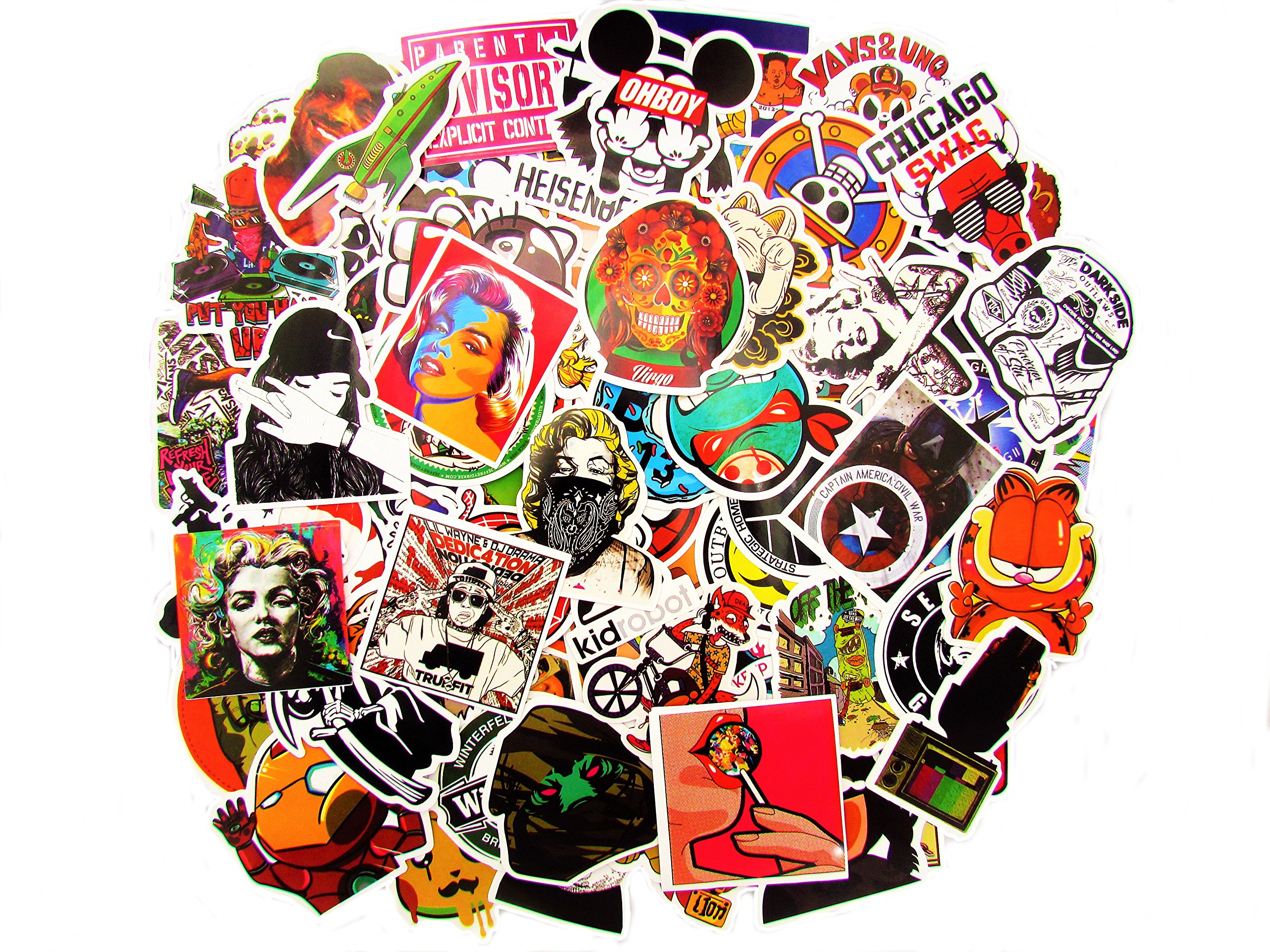 Stickers [100pcs] Sticker Pack SNation Stickers Laptop Stickers Skateboard Stickers #Stickers #Laptop Stickers #BMX Stickers (100pcs Stickerbomb)