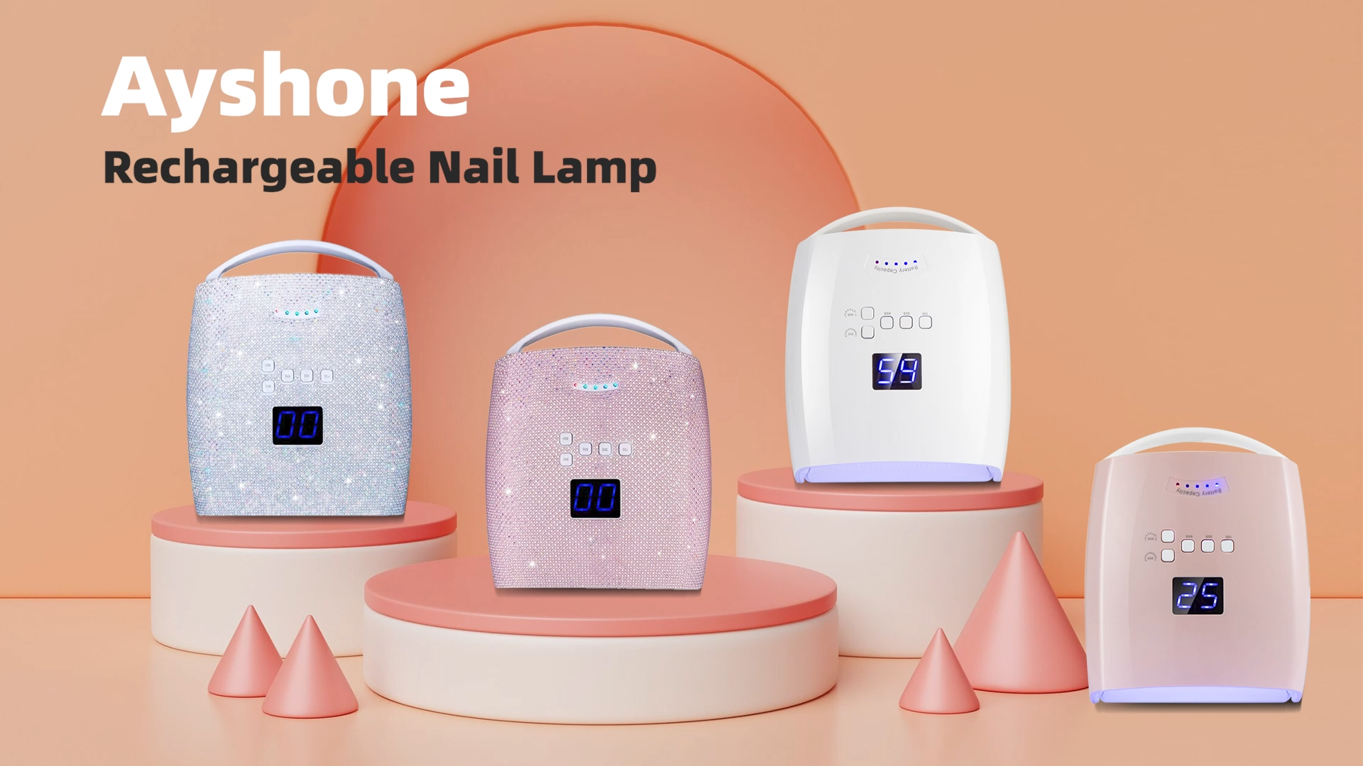 Amazon.com : Ayshone 48W Rechargeable UV LED Nail Lamp,Cordless