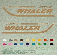 Vista 6 de Par de calcomanías Boston Whaler para barcos, calcomanías de vinilo, motor de barco, lote de 2, Blanco 010