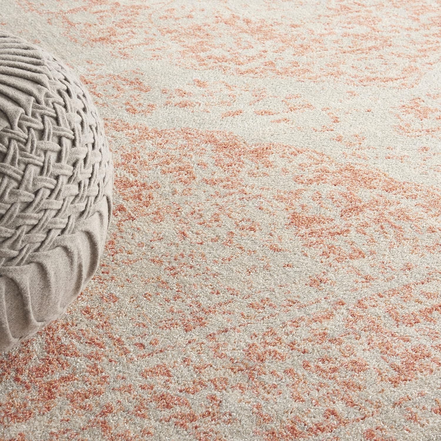Nourison Home Tranquil Ivory Pink 8' x 10' Area Rug - Easy Clean, Non Shedding, Bed Room, Living Room, Dining Room, Kitchen (8' x 10')