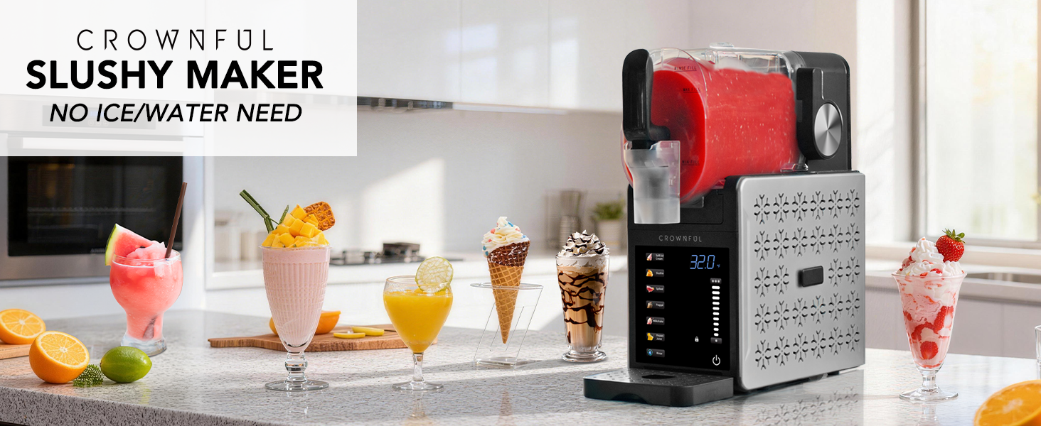 Amazon.com: CROWNFUL Slushie Machine for Home, 101oz (64oz Liquid