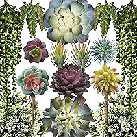 caqpo 15 Pack Artificial Succulents - Realistic Fake Succulent Plants, Hand-Painted Faux Cactus Bulk for DIY Home Decor