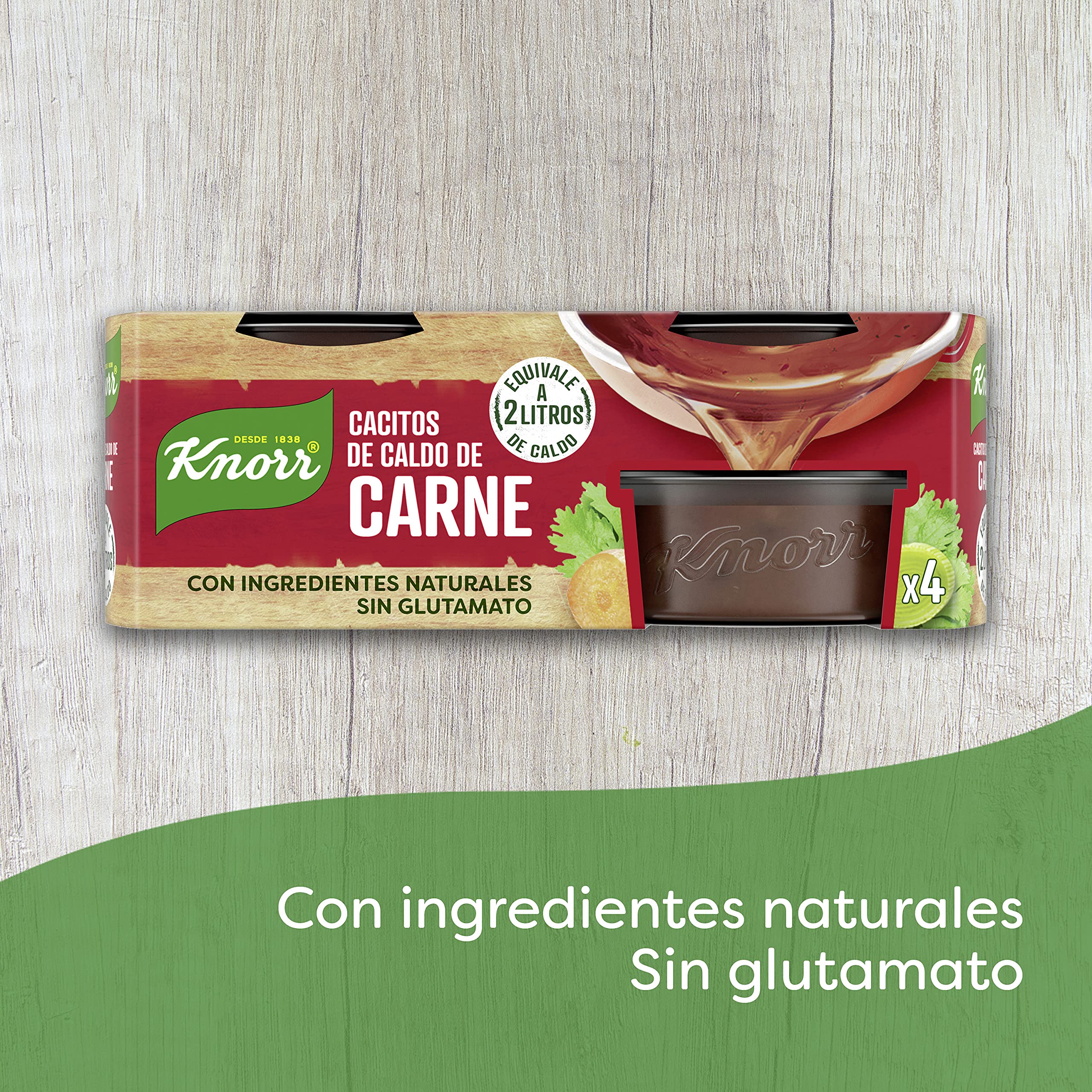 Knorr - Cacitos de caldo carne, 112 g, pack de 8