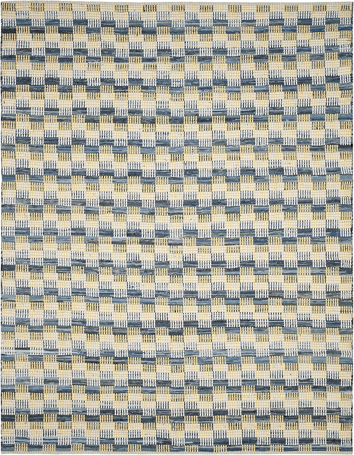 SAFAVIEH Montauk Collection Area Rug - 6' x 9', Gold & Multi, Handmade Flat Weave Cotton, Ideal for High Traffic Areas in Living Room, Bedroom (MTK121B)