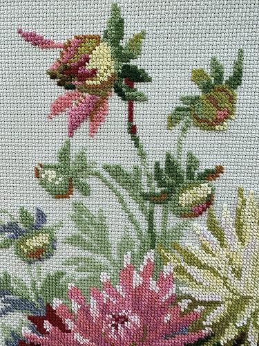 Miniatura 3 de RiolisJuego 14Count Dahlias de punto de cruz, diseño de Kit, 17.75x 17.75"