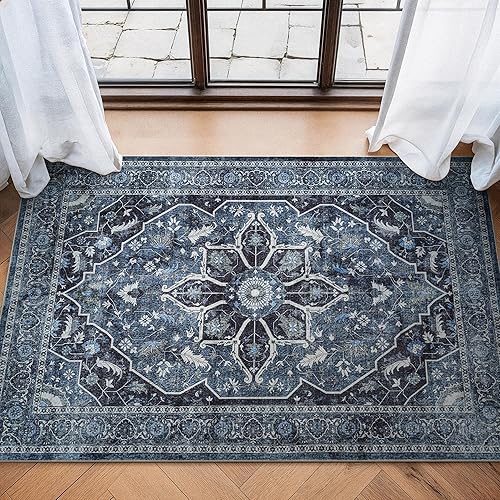 Miniatura 48 de Bloom Rugs - Alfombra caminera Caria lavable, antideslizante, de 3,05 m, color marfil/gris/caramelo tradicional, para entrada, pasillo, baño