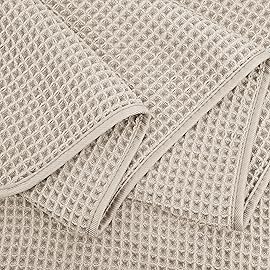 POLYTE 430 GSM Microfiber Quick Dry Lint Free Bath Sheet, 70 x 35 in, Set of 2 (Waffle Weave)