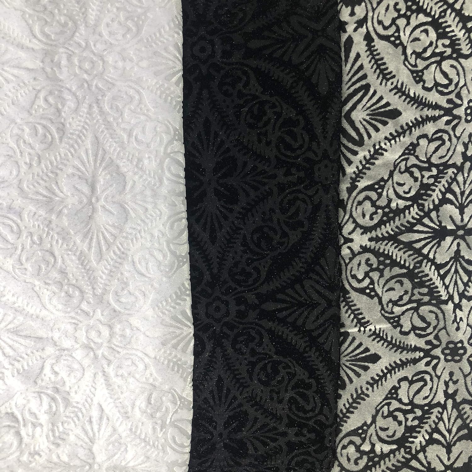 Damascus Burnout Velvet by Elotex International Fabric (Snow White)