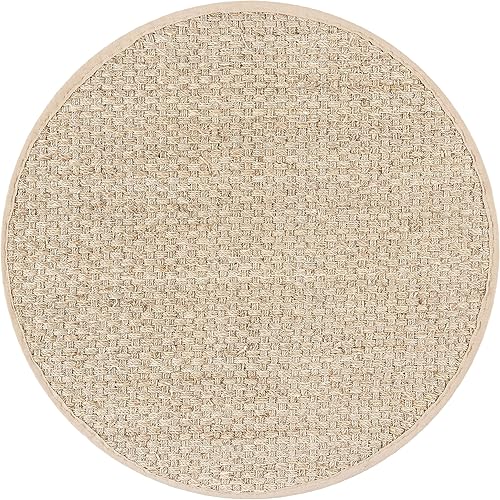 Miniatura 3 de Safavieh NF114A Natural Fiber Collection - Alfombra de fibras naturales de patrón trenzado, varios colores (5 x 8 pies), Sintético, beige,