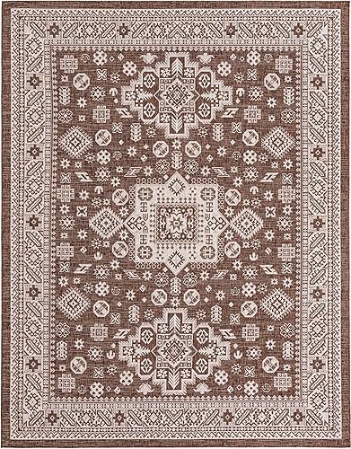 Miniatura 49 de Rugs.com Outdoor Aztec Collection Alfombra – 4 x 6 pies alfombra de tejido plano gris carbón perfecta para salas de estar, grandes comedores, planos