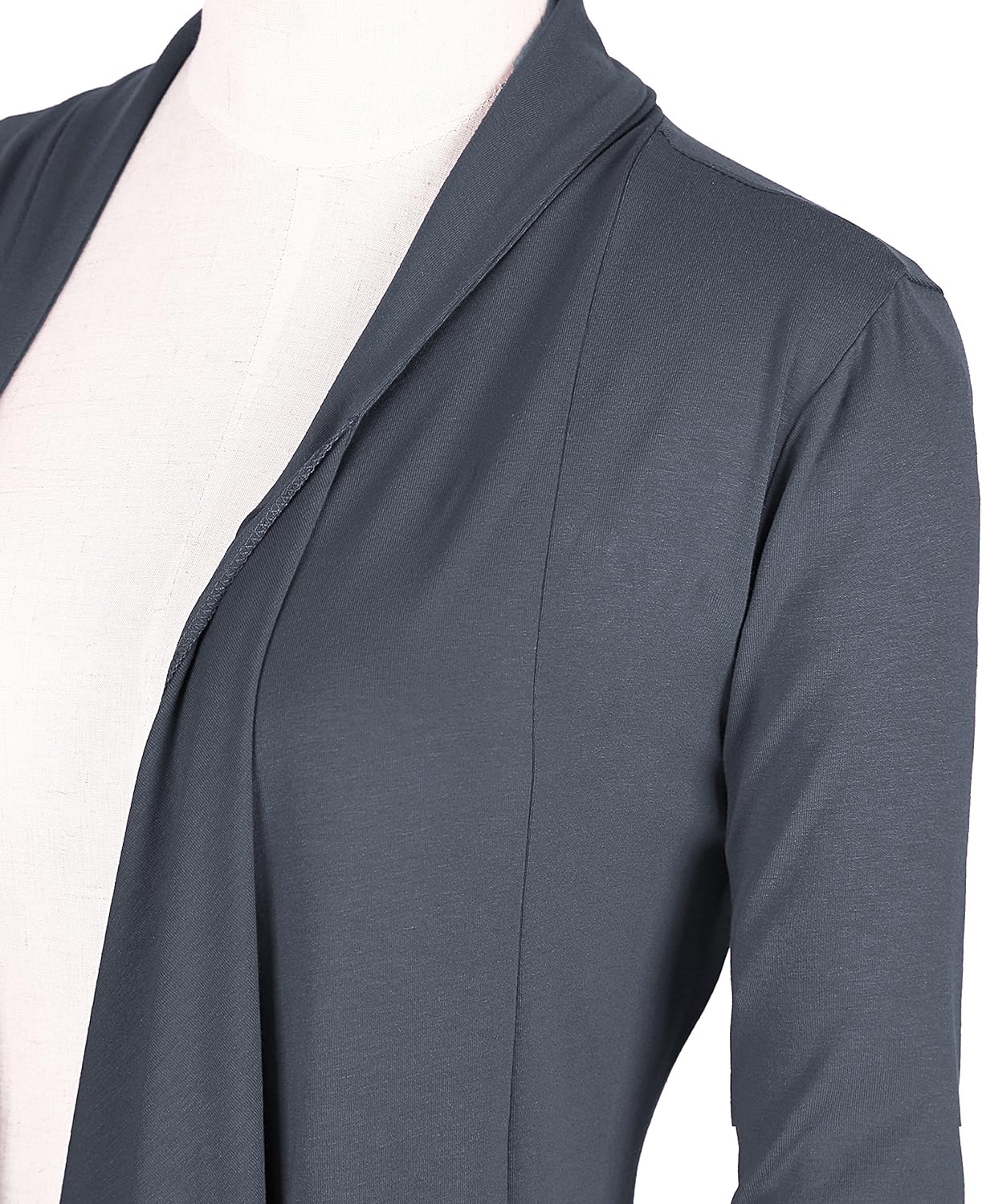 Urban CoCo Women's Drape Front Open Cardigan Long Sleeve Irregular Hem - Image 4