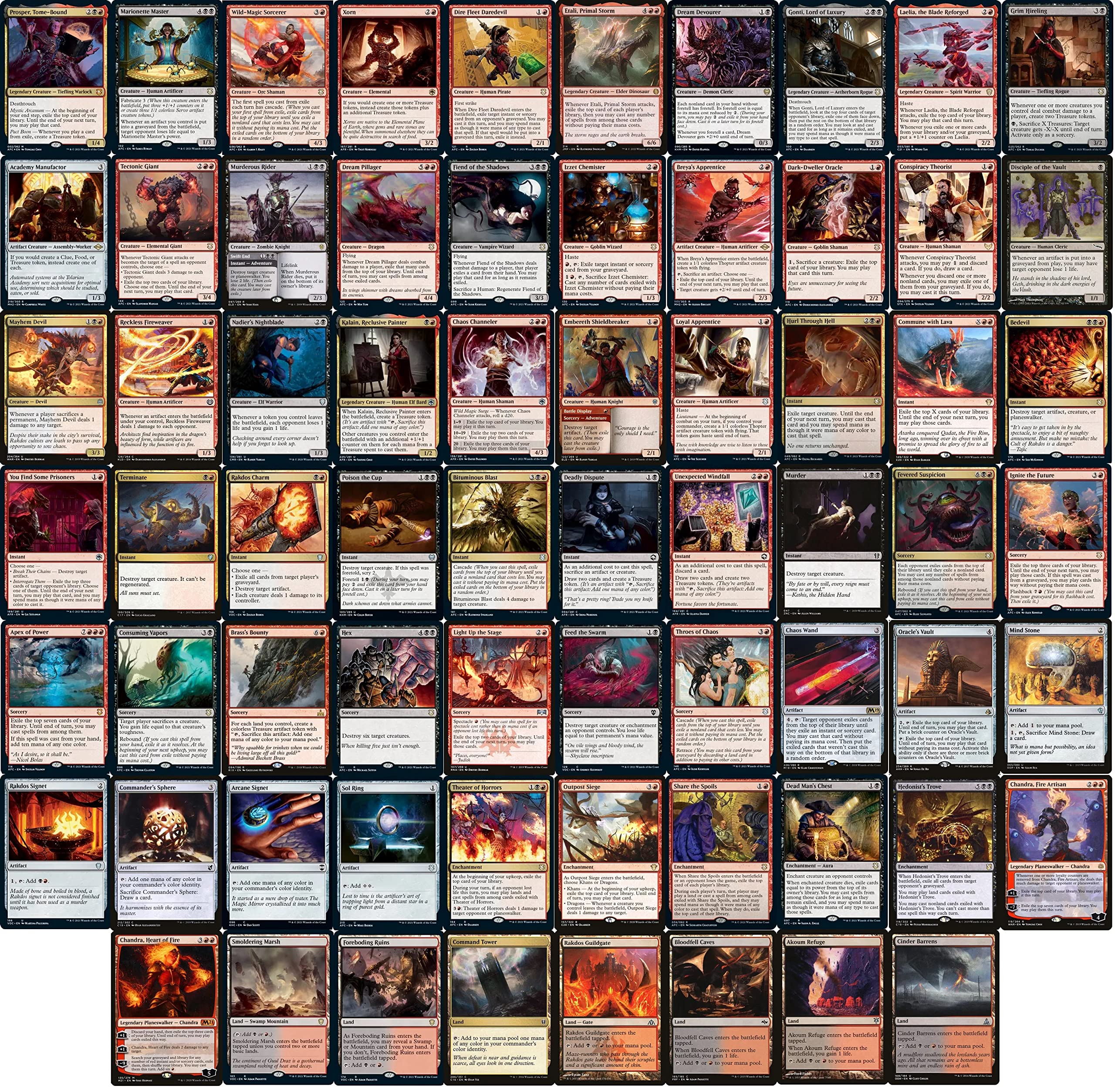 Elite Prosper Treasure Commander Deck - Prosper, Tome Bound - Rakdos - Red Blue - EDH - 100 Card - Custom Magic The Gathering Deck - Very Strong!