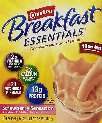 Clavel Instant Desayuno en polvo Fresa 10Pk126oz Paquetes