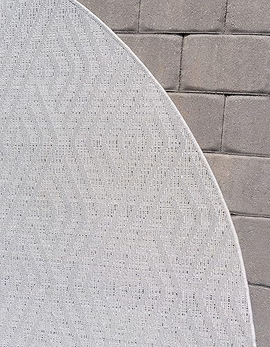 Miniatura 9 de Unique Loom Sabrina Soto Outdoor Collection Alfombra moderna, vibrante y tallada, 8 x 8 pies, gris