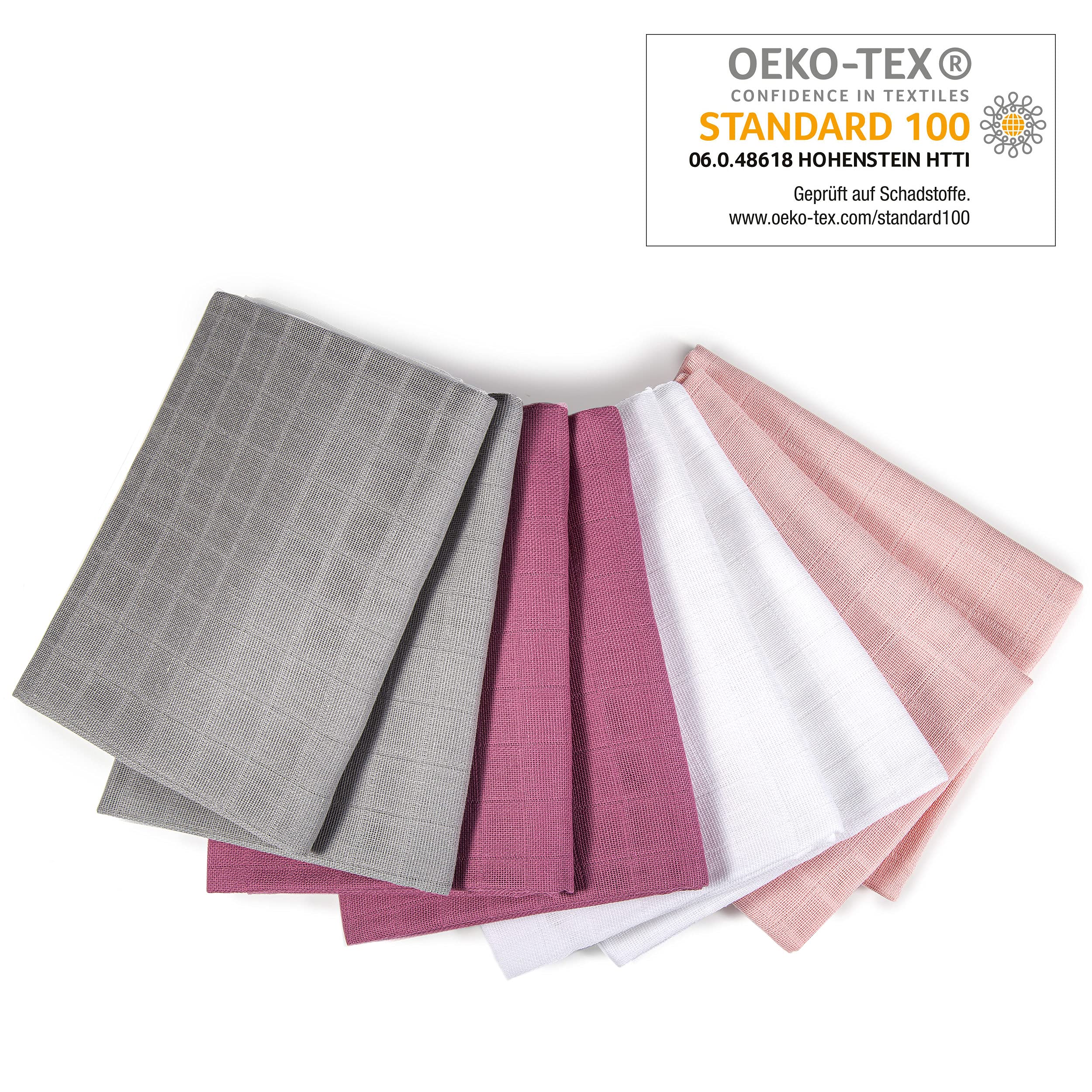 Makian Set of 8 Baby Muslin Nappies 80 x 80 cm, Burp Cloths/Muslin Cloths Double Woven, Soft, 100% Cotton - Image 2