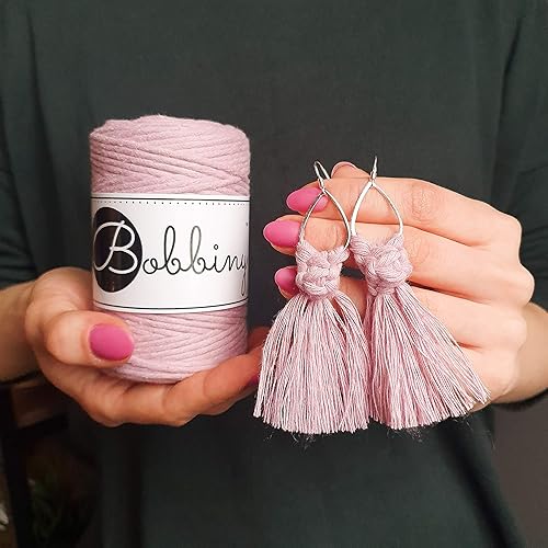 Miniatura 2 de Bobbiny Cordón de macramé de una sola capa para bebé de 0.069 pulgadas (100% algodón reciclado)