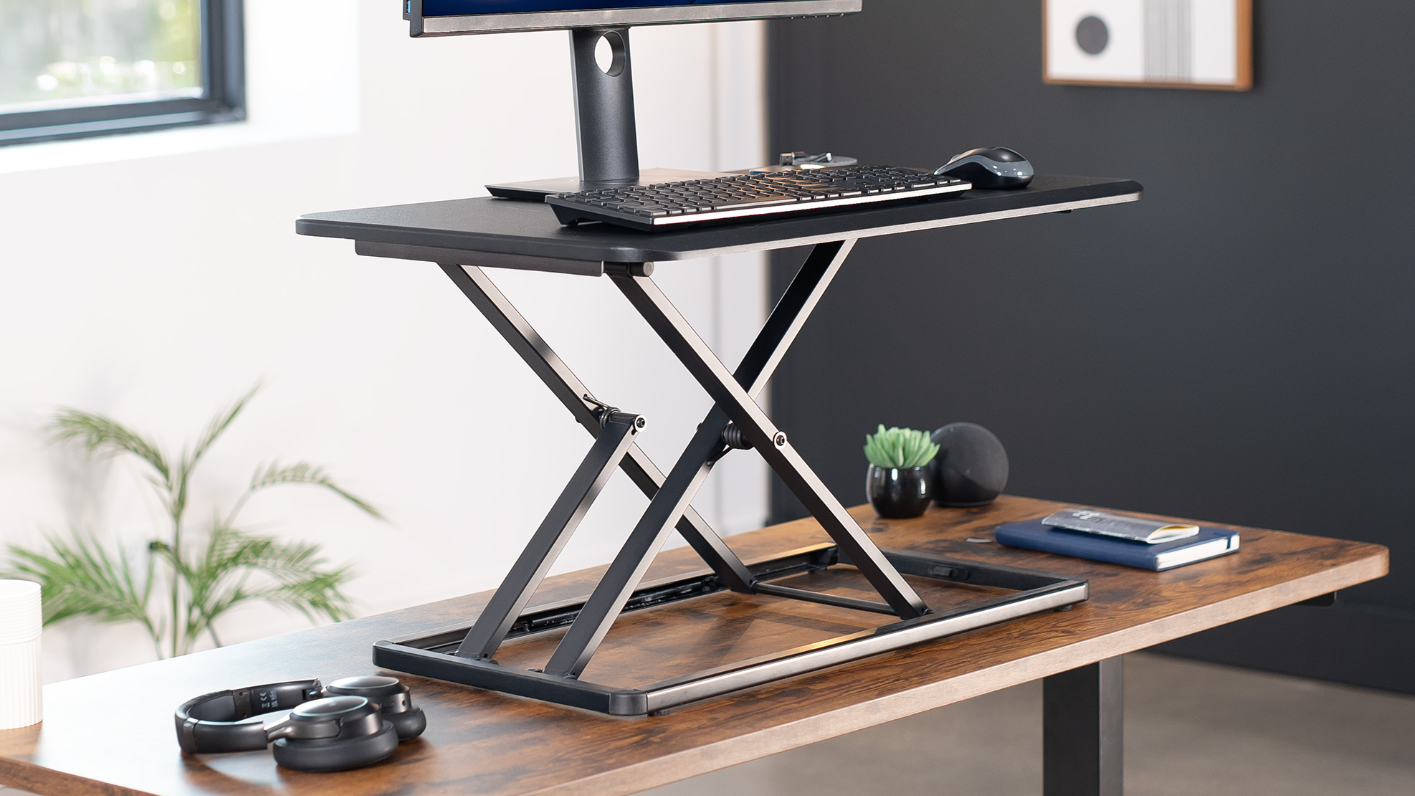 Amazon.com: VIVO Black 29 in Single Top Standing Desk Converter