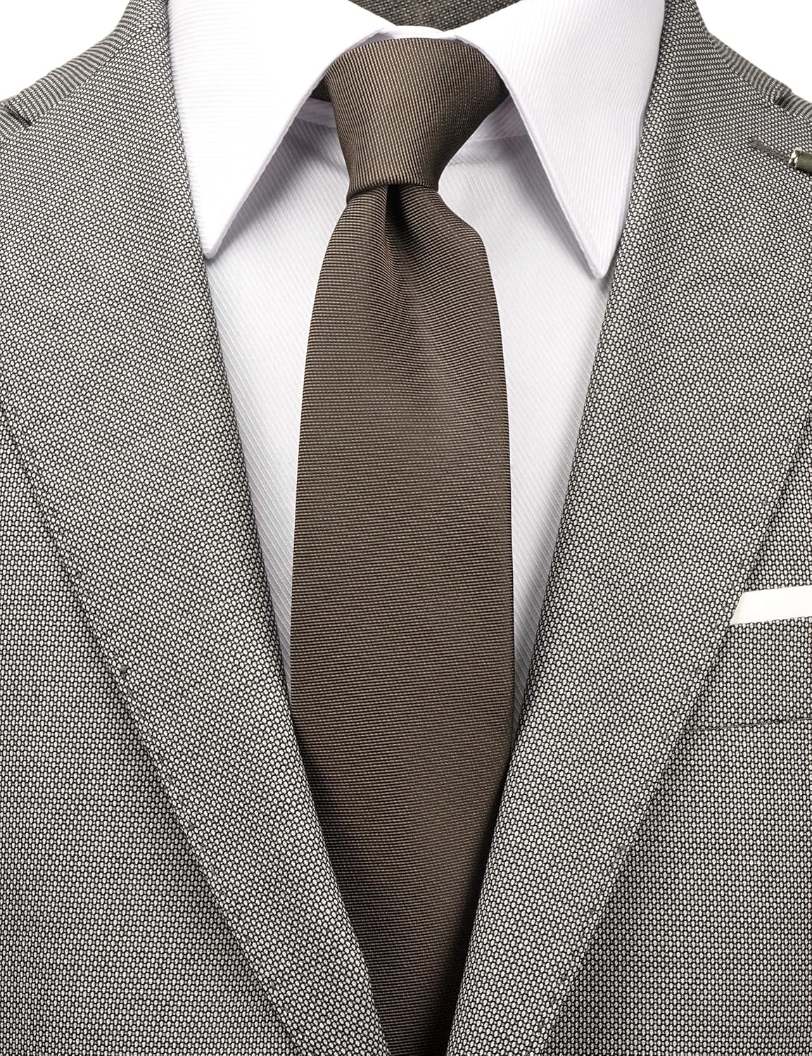 Skinny Solid Ties for Men, 2.5 inch Slim Plain Neckties 4-Pack - Image 2