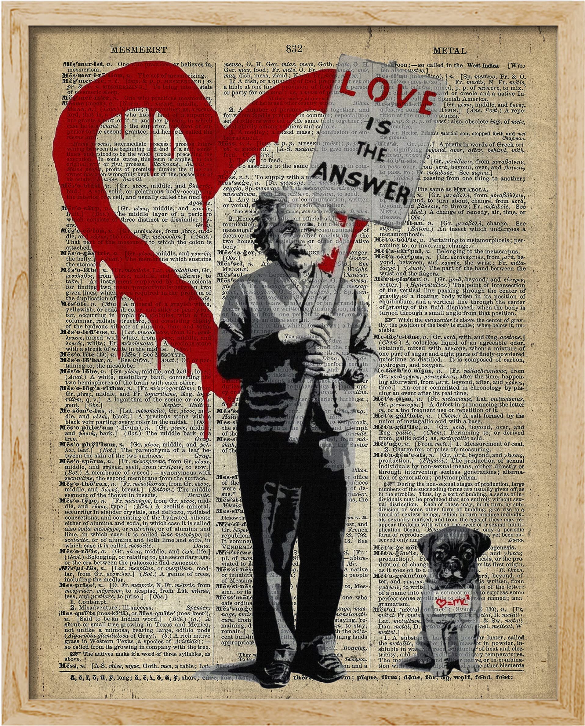 Amazon.com: SIGNWIN Framed Love is The Answer Wall Art, Banksy