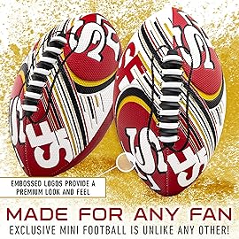 Franklin Sports NFL San Francisco 49ers Football - Youth Mini Football - 8.5 Junior Size Ball - SPACELACE Easy Grip Texture- Perfect for Kids