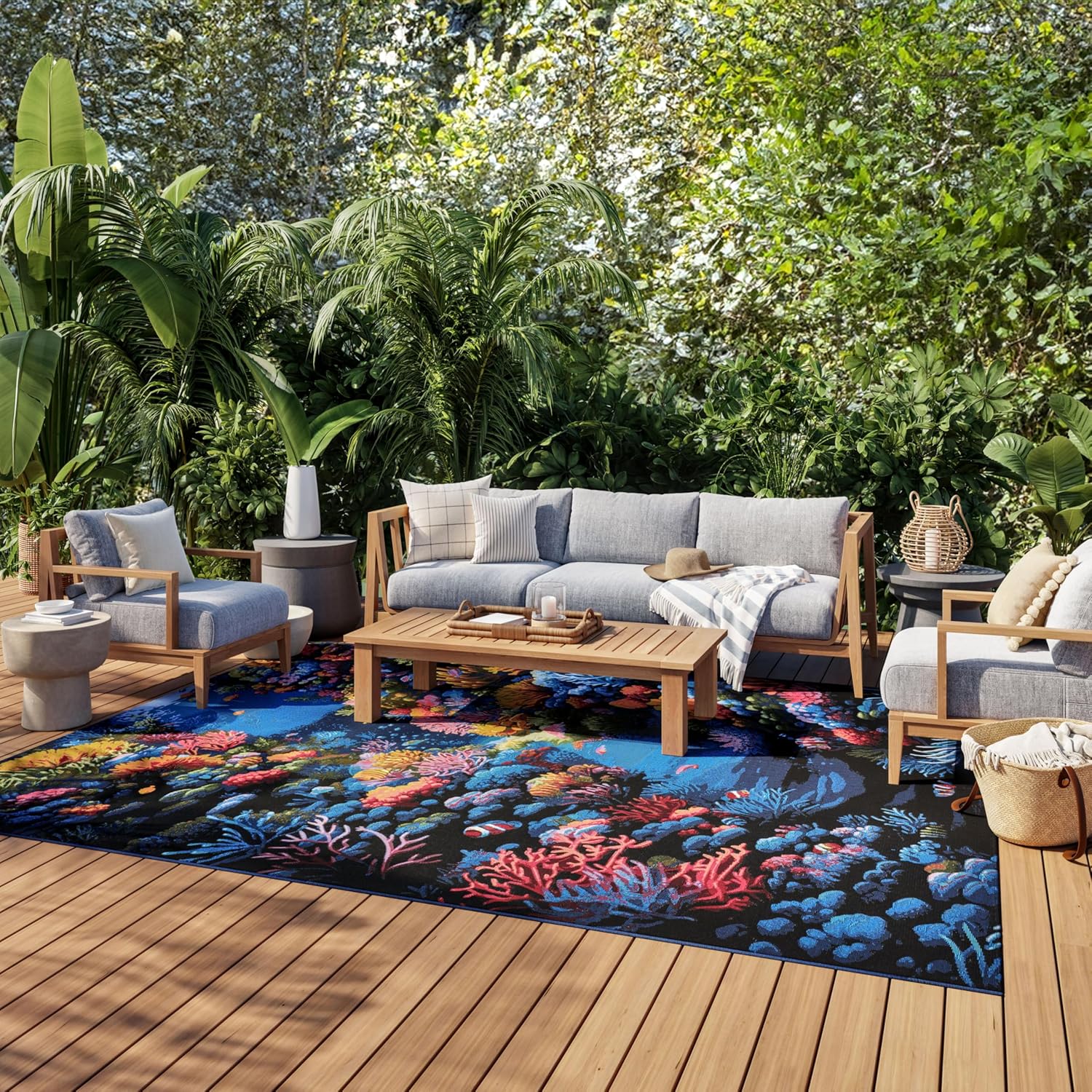 Nourison Home Color Splash Multicolor 9' x 12' Area Rug - Easy Clean, Non Shedding, Bed Room, Living Room, Dining Room, Kitchen (9' x 12')