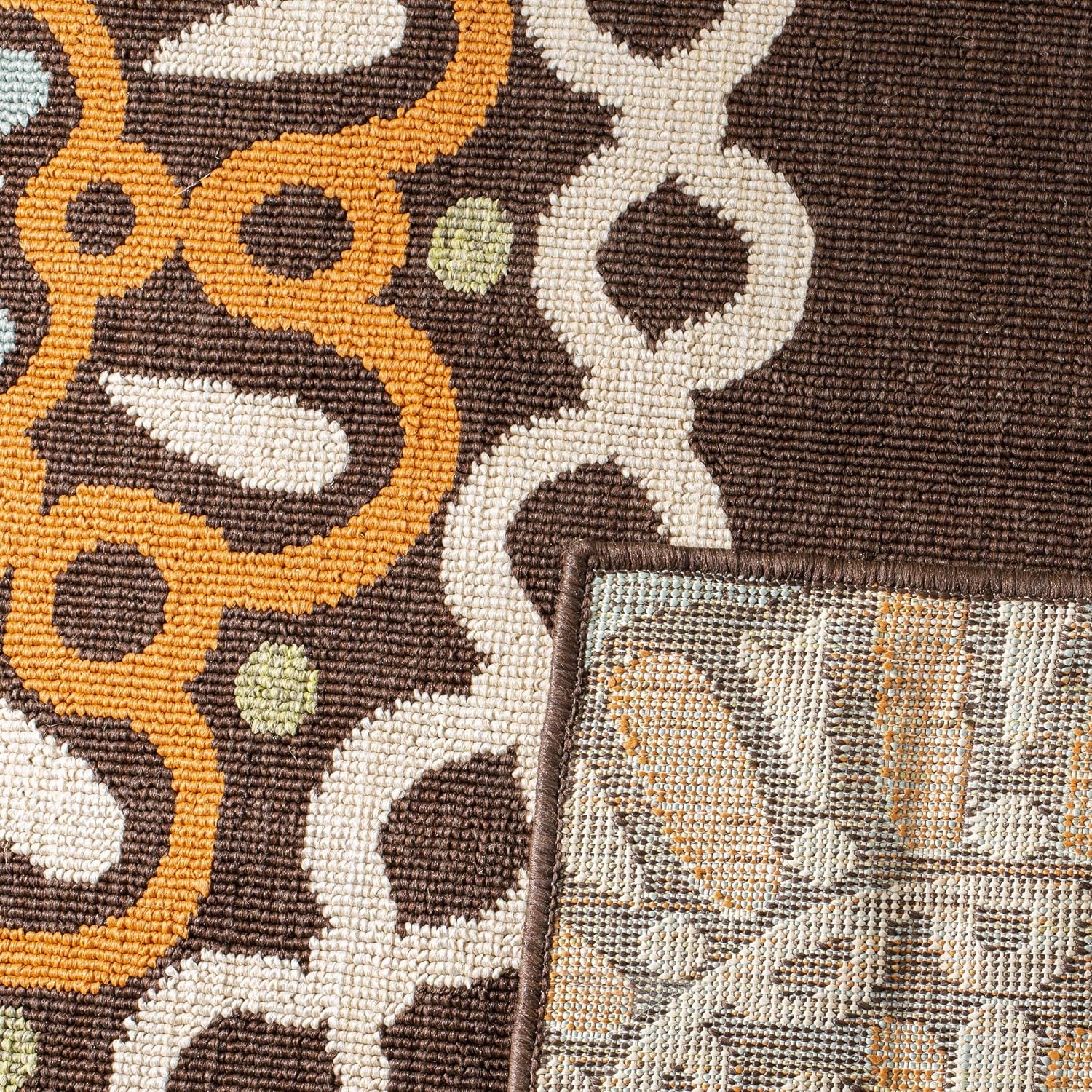 SAFAVIEH Washable Rug Outdoor Veranda Collection - 8' x 11', Chocolate & Terracotta, Non-Shedding & Easy to Clean, Ideal for Patio, Backyard, Mudroom (VER092-0725)
