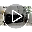 DWVO Farmhouse 7 Drawer Dresser for Bedroom, 59" Wide Large Modern Dresser TV Stand with Drawers & Bar Handles, Storage Dressers with Power Outlets, Rustic Wood Chest of Drawers, Black Upgraged
