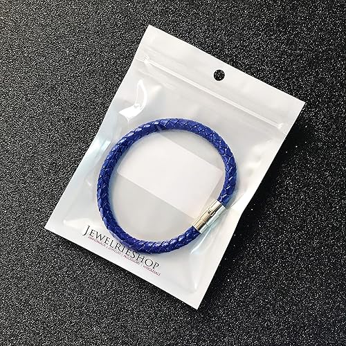 Miniatura 6 de JewelrieShop pulsera de cuero trenzada, hebillas de cierre magnética de acero inoxidable, pulsera de muñeca, cuerda de cuero
