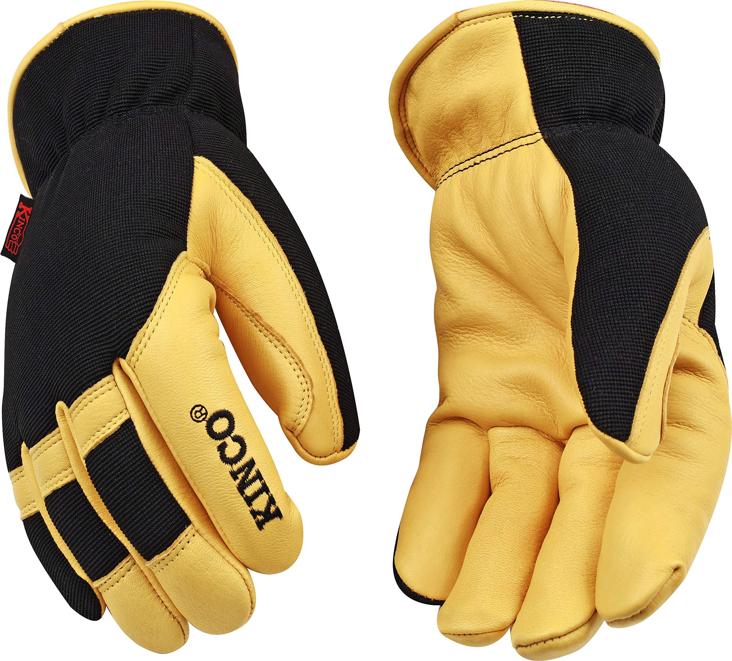 Kinco 101HK KincoPro Heatkeep Lined Deerskin Leather Driver Glove, Work, Large, Golden (Pack of 6 Pairs)