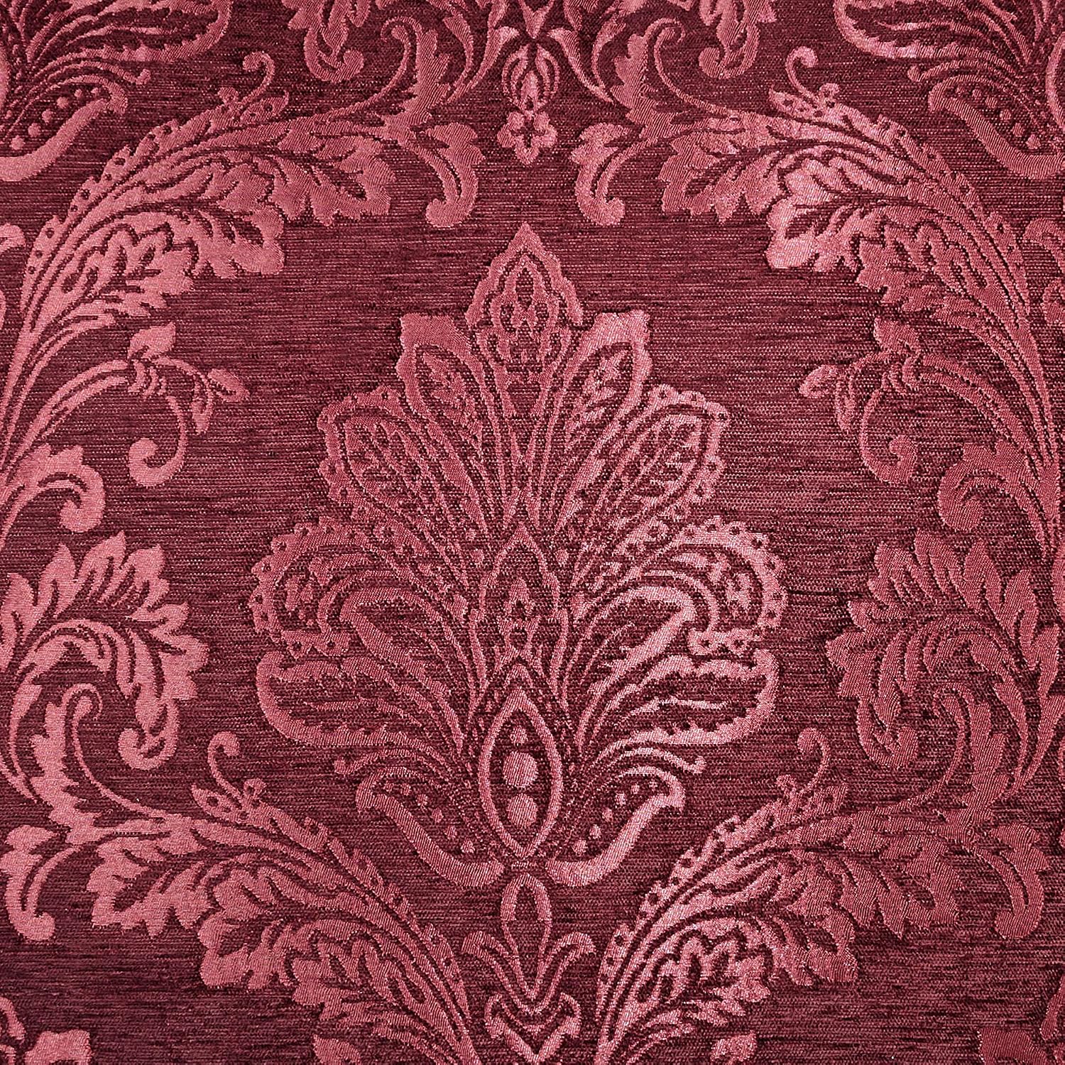 Touch of Class Camelot Luxury Bedding | Robust Burgundy | Matte Satin Damask on Richly Textured Jacquard-Woven Chenille | Designed 3 Piece Set Includes Queen Quilted Bedspread & 2 Standard Shams