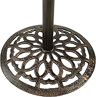 Vista 5 de Sunnydaze Mesa de patio de hierro fundido de 40 pulgadas de alto, diámetro de mesa de 26 pulgadas, color bronce