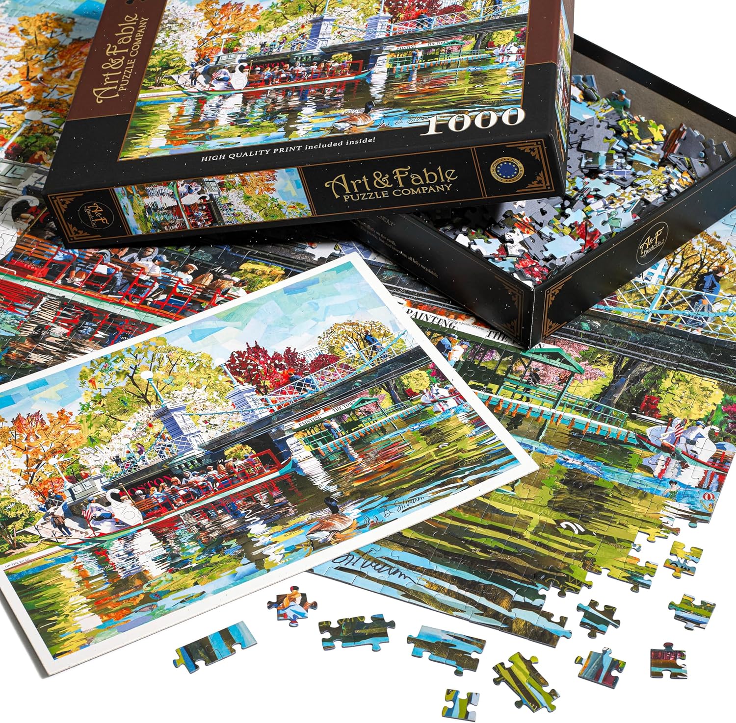 Art & Fable, Day in The Garden by Betsy Silverman, 1000 Piece Fine Artwork Premium Adult Jigsaw Puzzle - Perfect for Game Nights, Gifting, and Family Fun