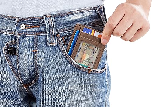 Vista 3 de Cartera Chelmon Slim RFID - Cartera de bolsillo frontal minimalista para tarjetas de crédito delgadas