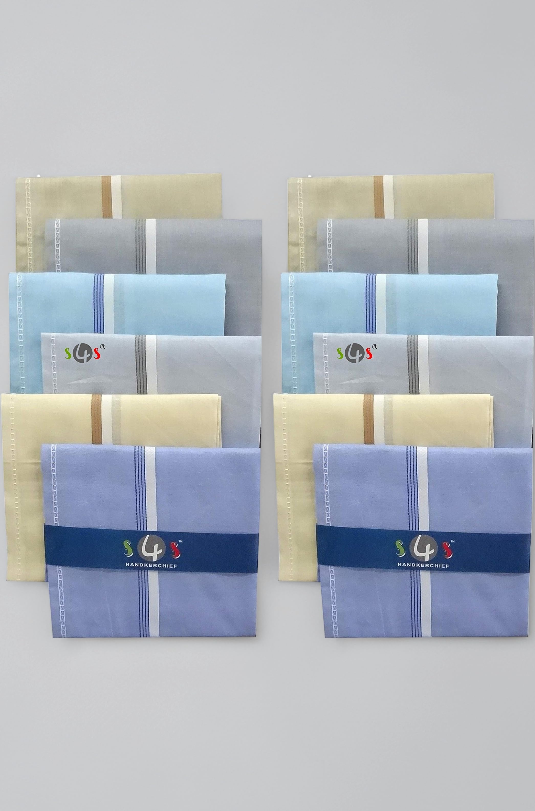 Men's 100% Cotton Essential Handkerchiefs/Hankies for Men