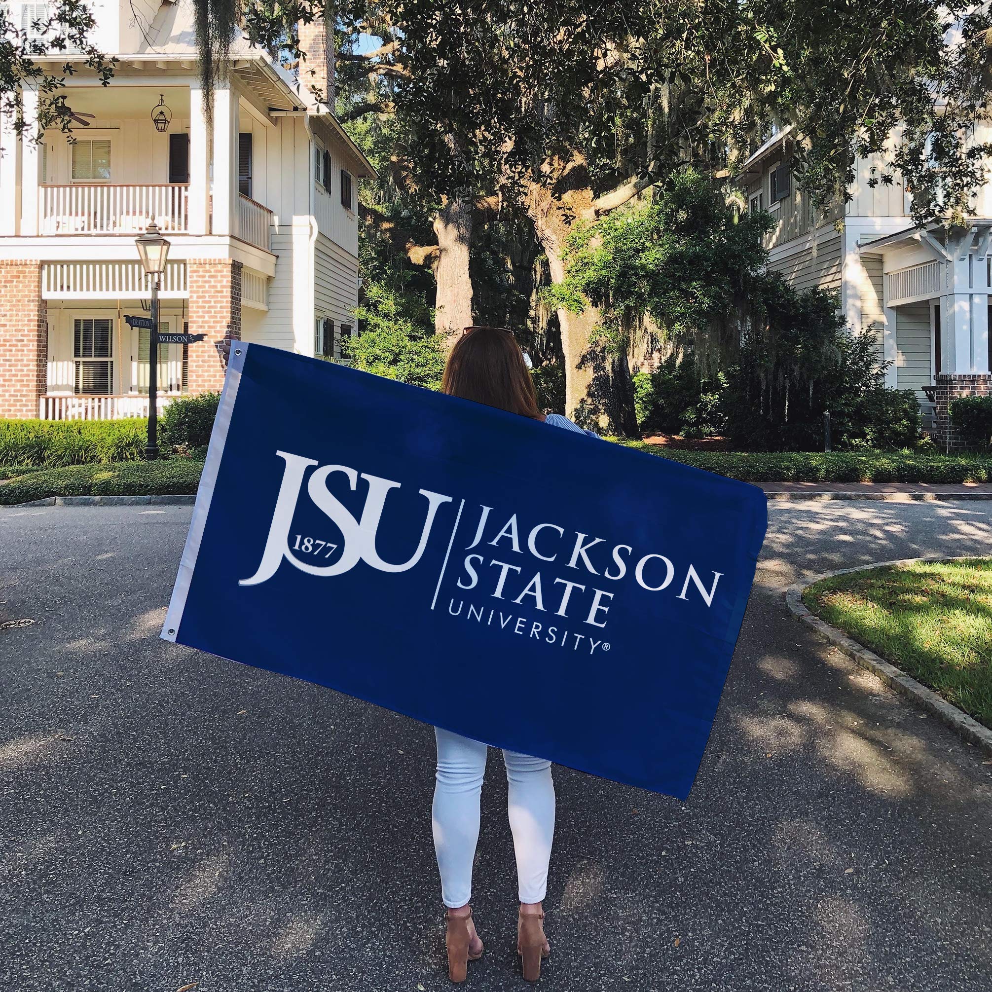 Jackson State University Flag By Desert Cactus - 3x5 Feet Outdoor Indoor Polyester - View #5