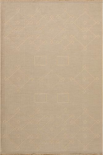 Miniatura 6 de nuLOOM Aiyana Southwestern - Alfombra de yute con flecos, 5 x 8 pulgadas, color natural