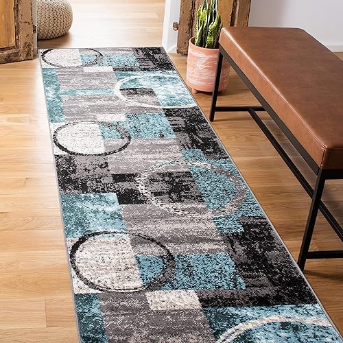 Alfombra de interior suave con diseño abstracto contemporáneo.