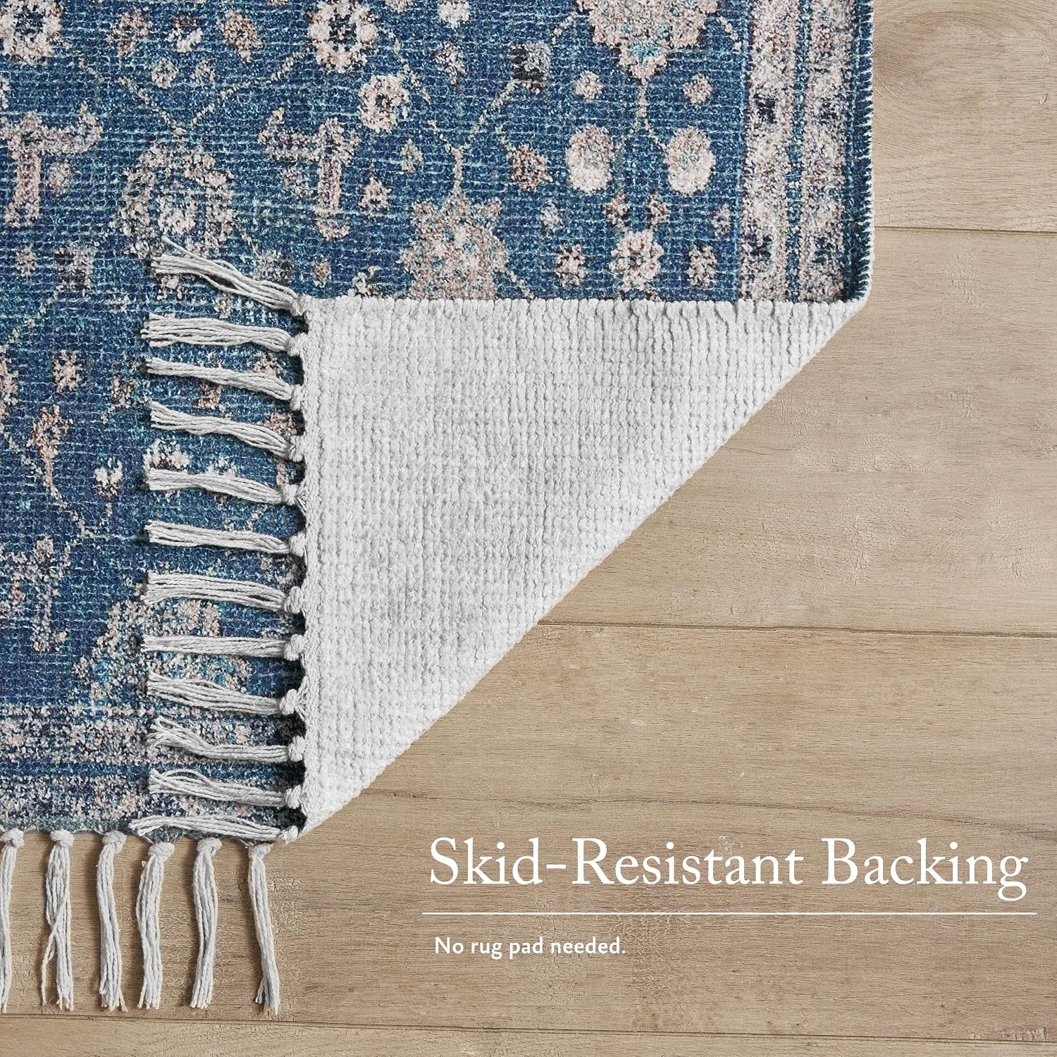 Jessica Simpson Chenille Cedarlyn Fringe Rug - Skid-Resistnat & Washable Accent Rug - 26" x 51"