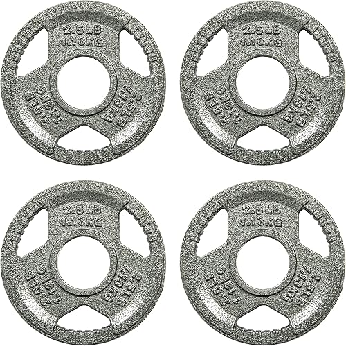 Fitvids Olympic - Placa de pesas de hierro fundido de 2 pulgadas para entrenamiento de fuerza y levantamiento de pesas, varios pesos disponibles