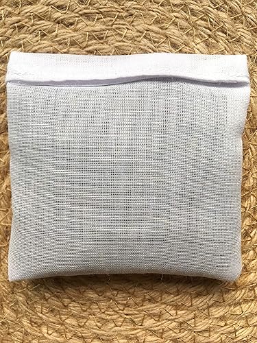 Miniatura 5 de Minhcraft Bolsa de bolsita de lavanda bordada a mano de lino natural de 6 x 6 pulgadas, juego de 3