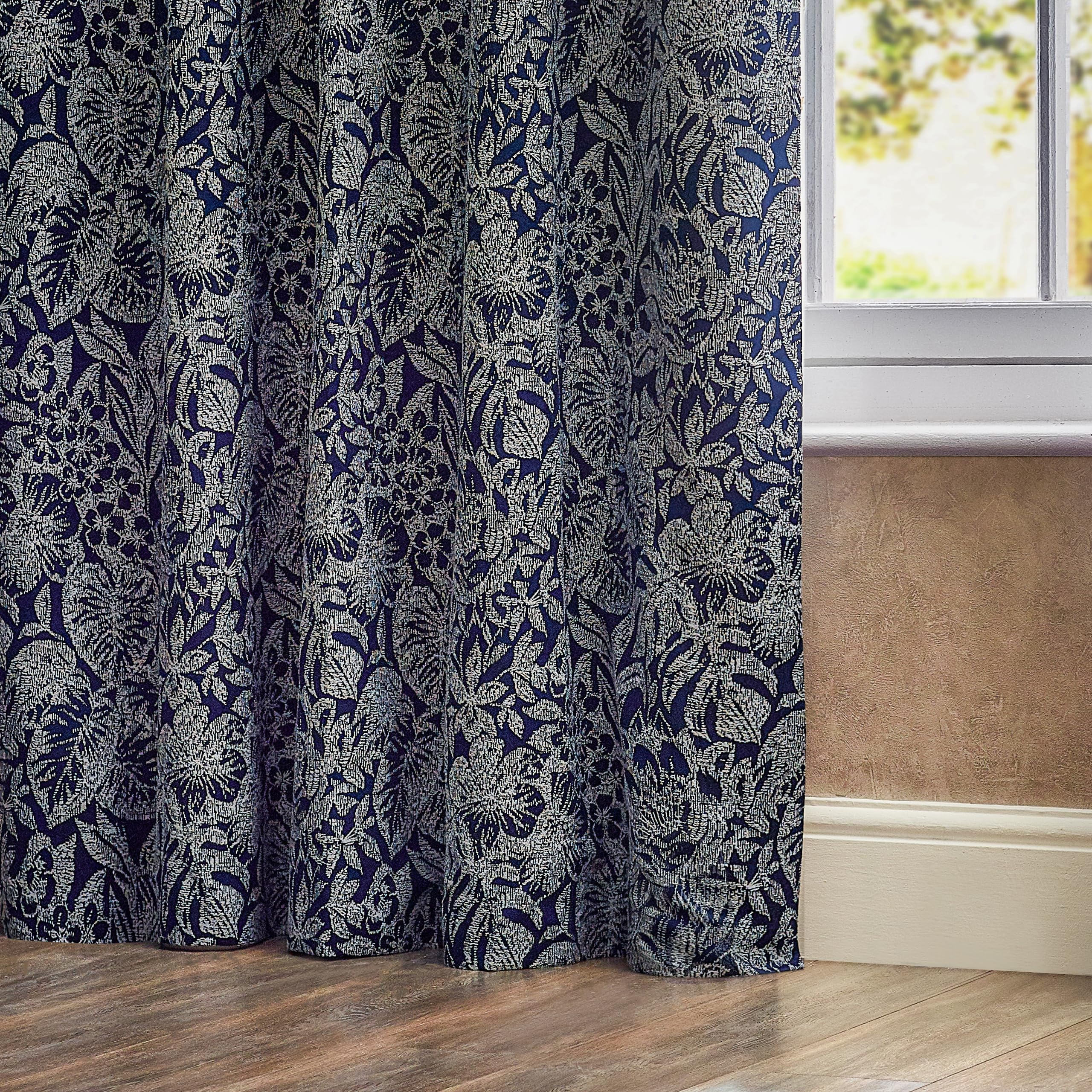 furn. Wylder Nature Bali Botanical Jacquard Eyelet Curtains, Midnight, W 66.1" x L 53.9" (1 Panels) - Image 4