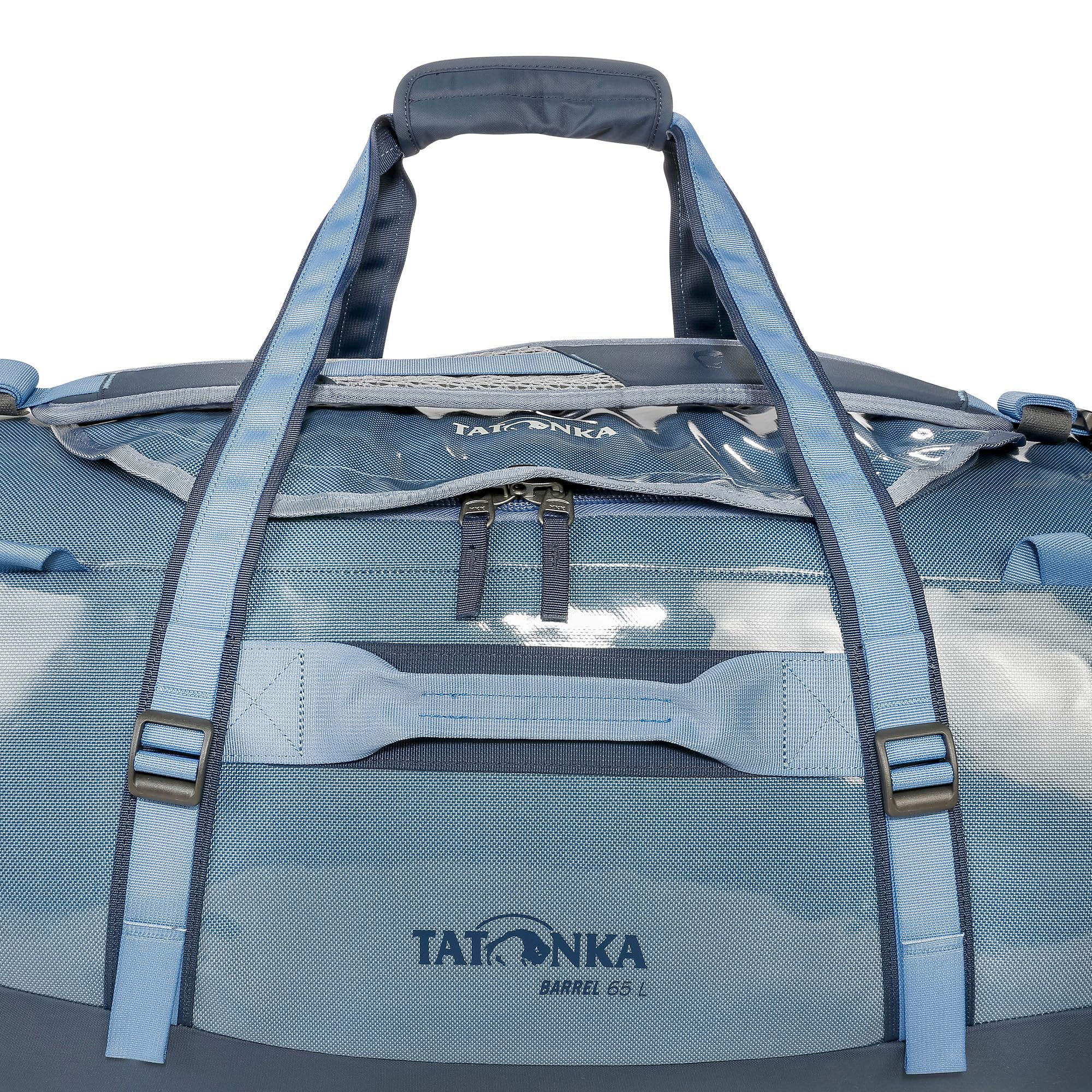Tatonka Barrel 65 l - wodoodporna torba podróżna z funkcją plecaka, dużym otworem, wyściełanym dnem i zamykanym zamkiem błyskawicznym, niebieski (Elemental Blue), 65 Liter, Wytrzymała torba podróżna z