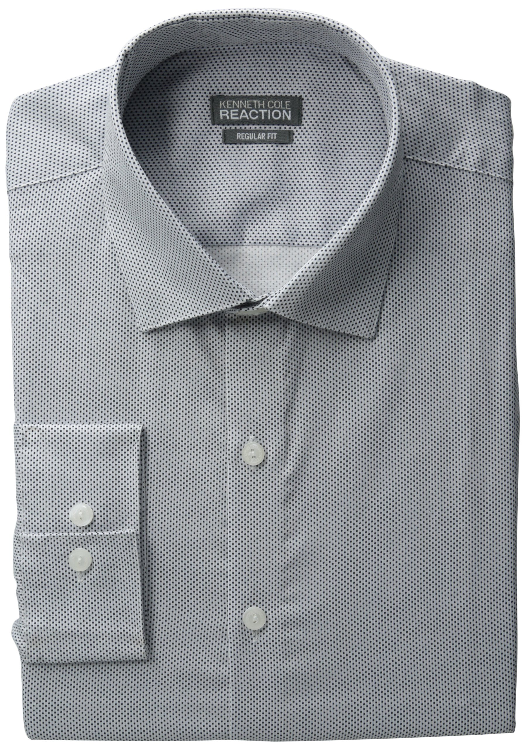 Kenneth Cole Reaction Men's Long Sleeve Regular Fit Wrinkle Free Print Shirt