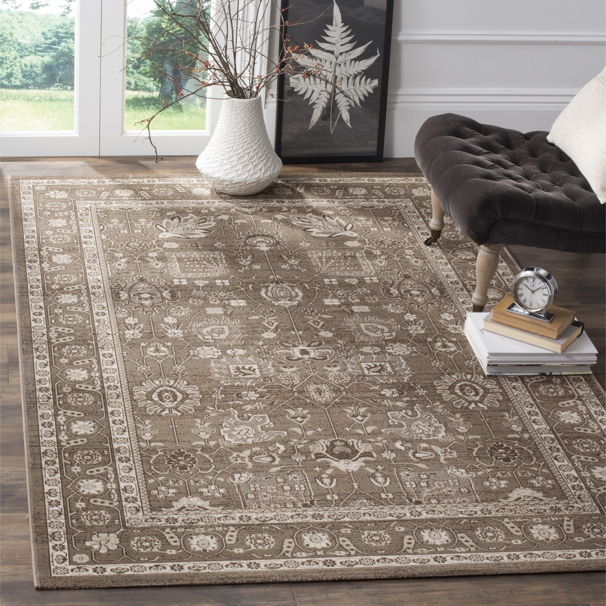 SafaviehArtisan Collection 5'1" x 7'6" Brown/Brown ATN326H Traditional Oriental Area Rug