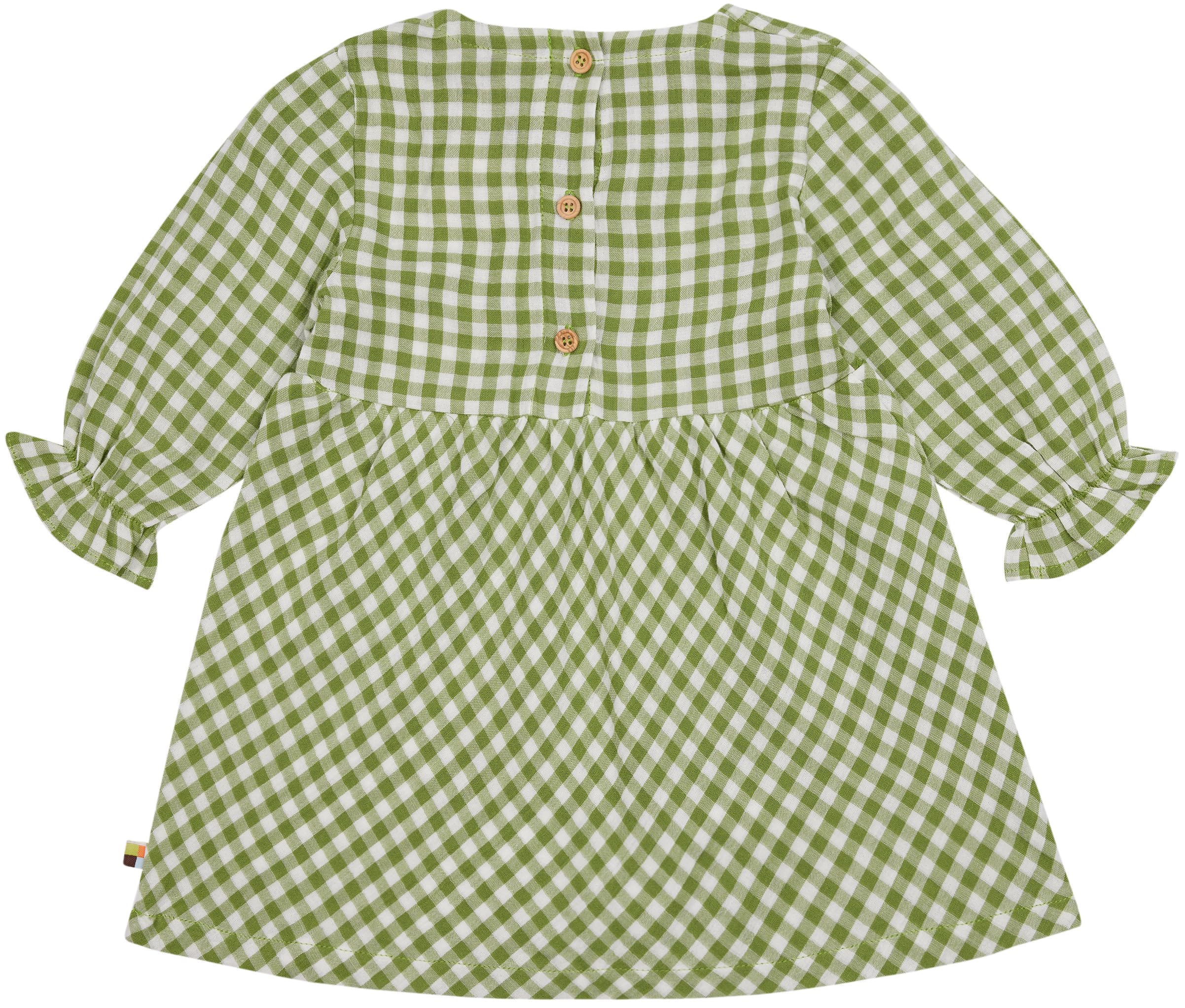 loud + proud Girl's Muslin, GOTS Certified Playwear Dress, Grass, 74-80 cm - Image 2
