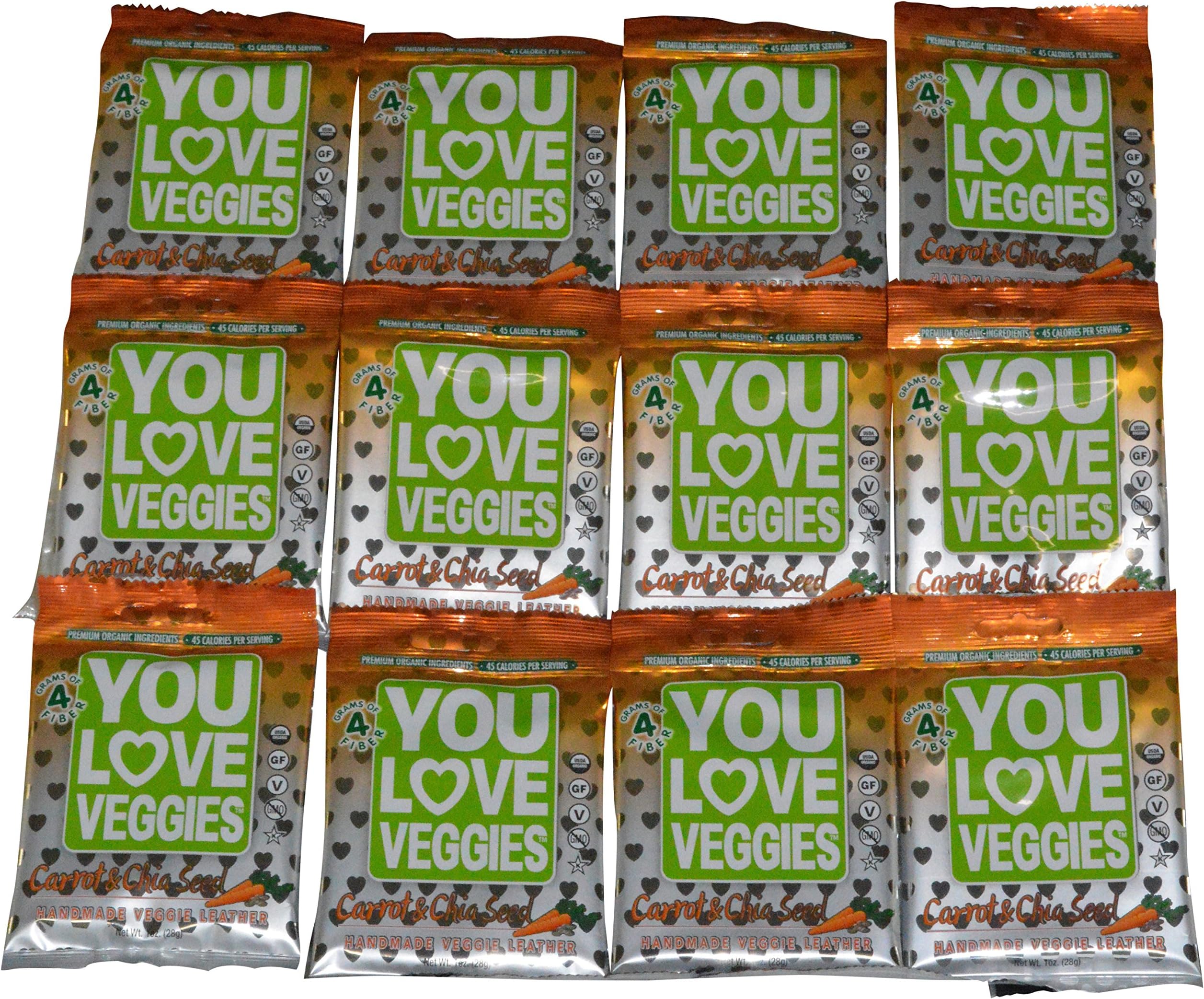 You Love Fruit Veggie Leather Carrot Chia - 12 Pouches