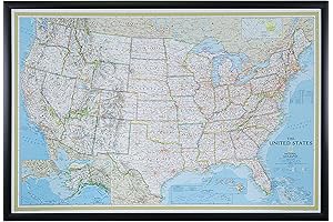 Craig Frames Wayfarer Classic USA Push Pin Travel Map Premium Quality Large Corkboard USA Map